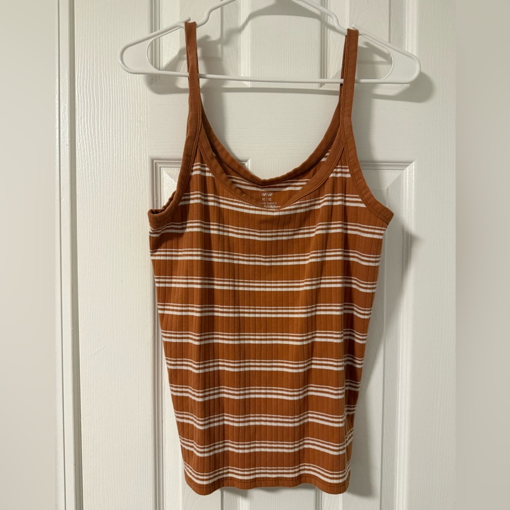 Striped Orange and White Aerie Tank Top